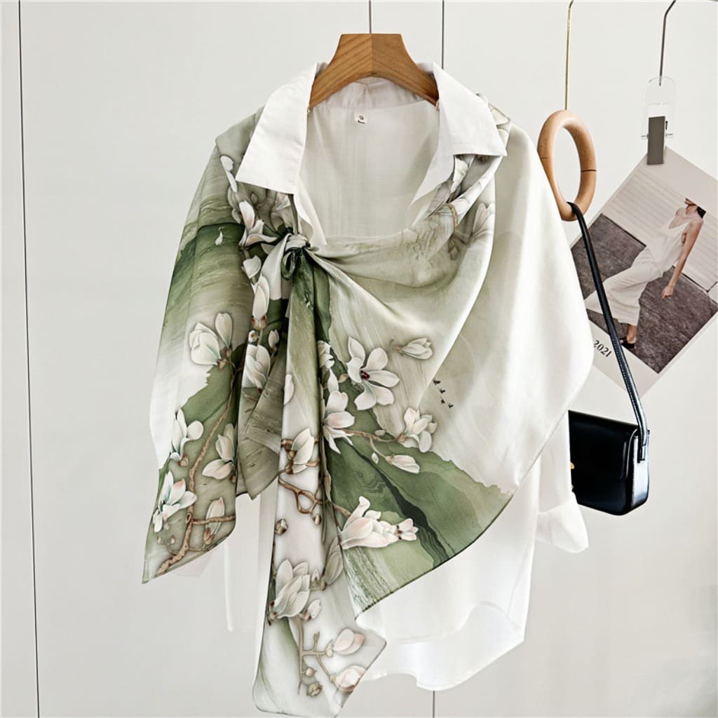 MaraSilk Pure Mulberry Silk Scarf - Oblong Crepe Satin MS602