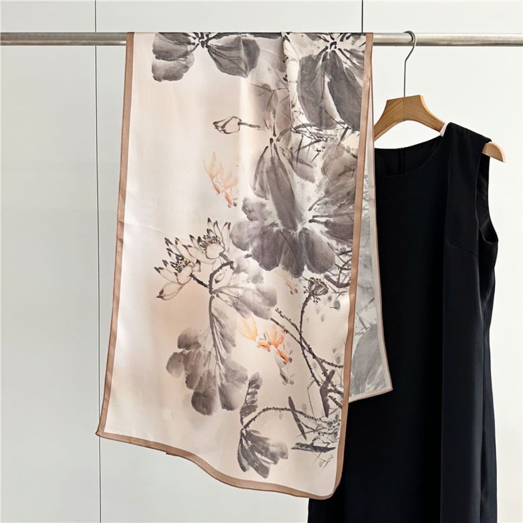 MaraSilk Pure Mulberry Silk Scarf - Oblong Crepe Satin MS602