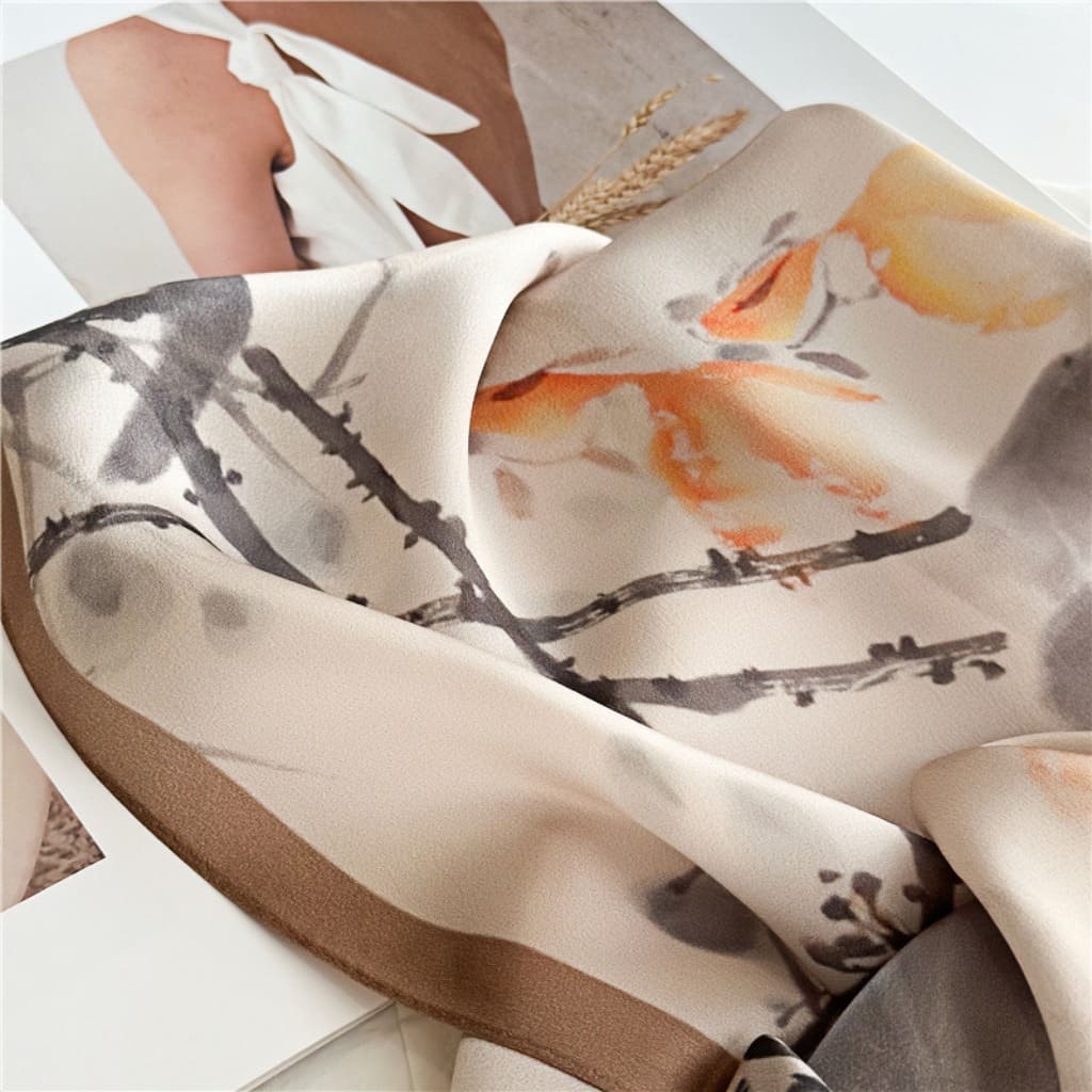 MaraSilk Pure Mulberry Silk Scarf - Oblong Crepe Satin MS602