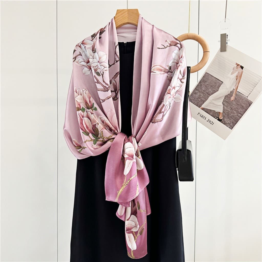 MaraSilk Pure Mulberry Silk Scarf - Oblong Crepe Satin MS602