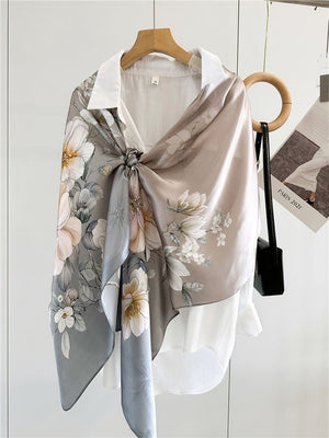 MaraSilk Pure Mulberry Silk Scarf - Oblong Crepe Satin MS602