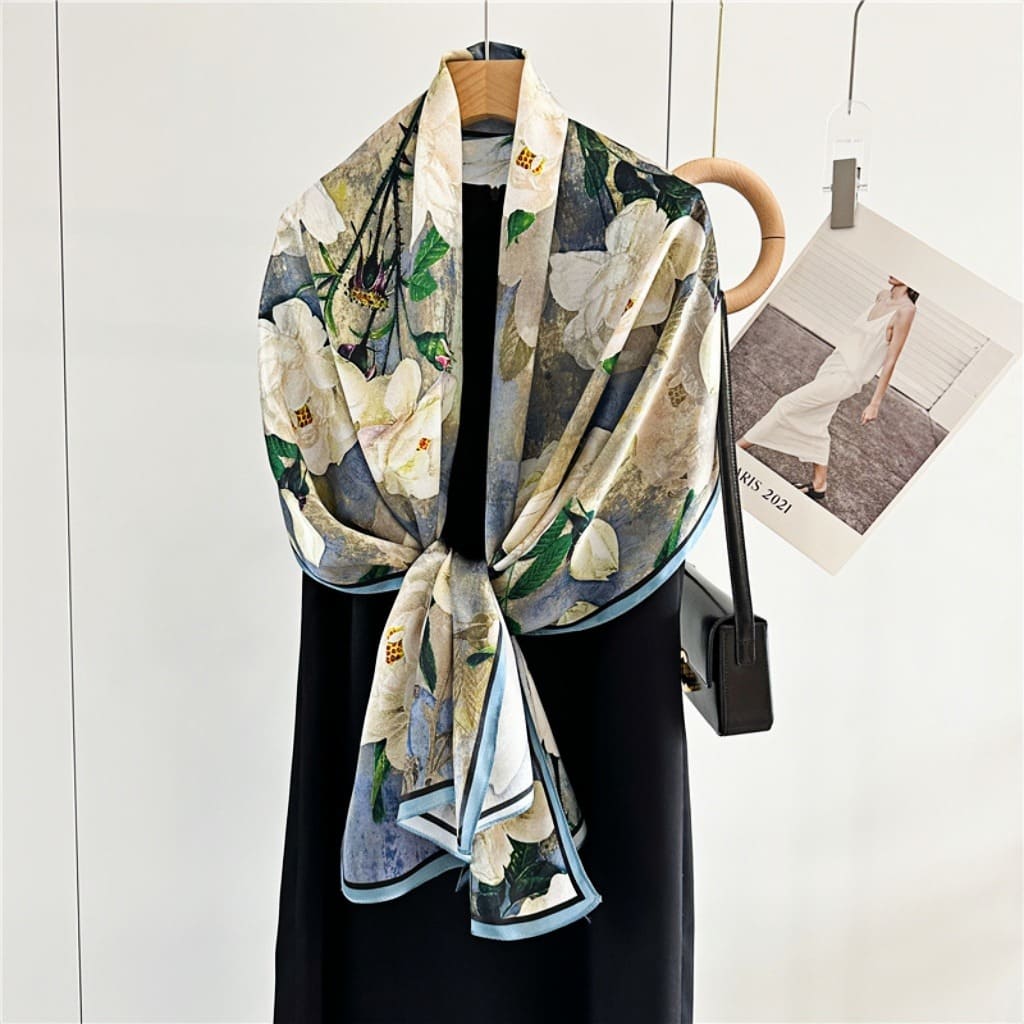 MaraSilk Pure Mulberry Silk Scarf - Oblong Crepe Satin MS602