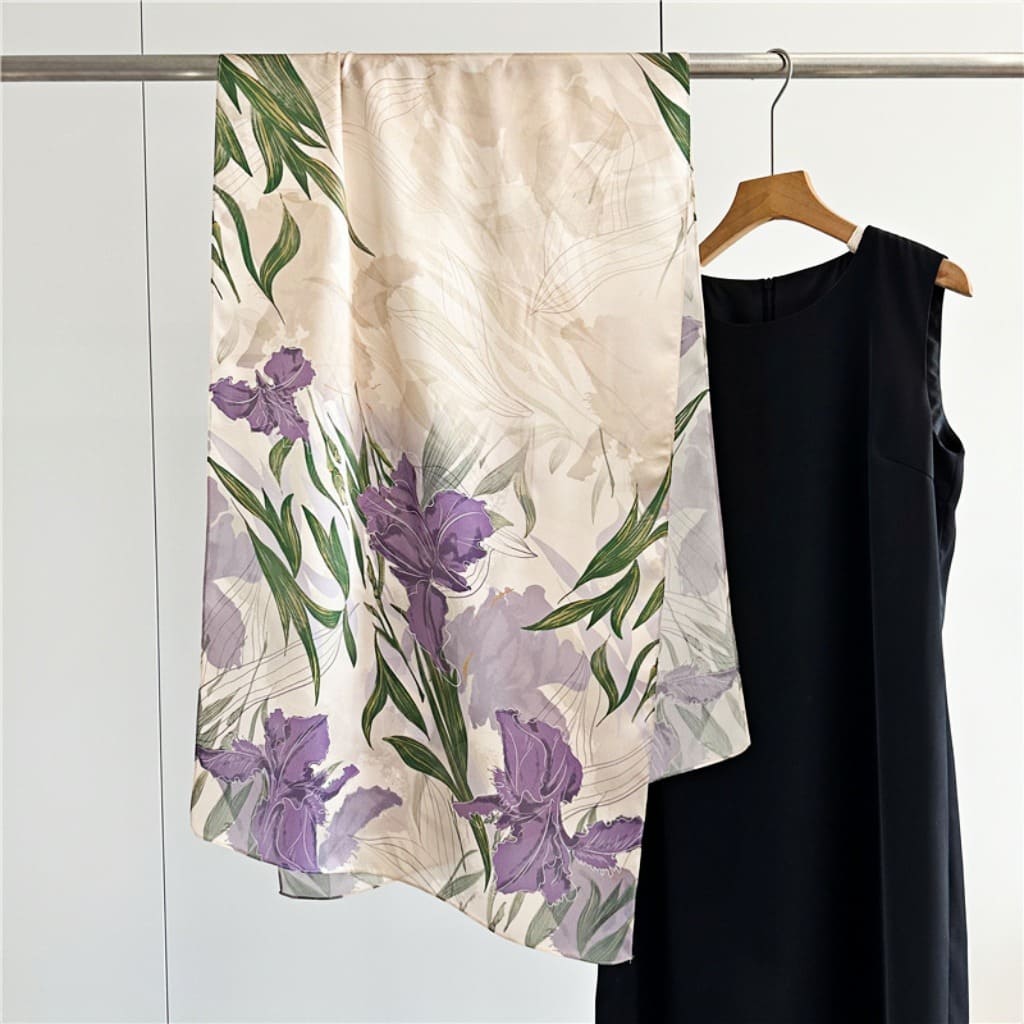 MaraSilk Pure Mulberry Silk Scarf - Oblong Crepe Satin MS603