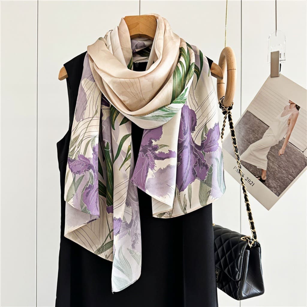 MaraSilk Pure Mulberry Silk Scarf - Oblong Crepe Satin MS603