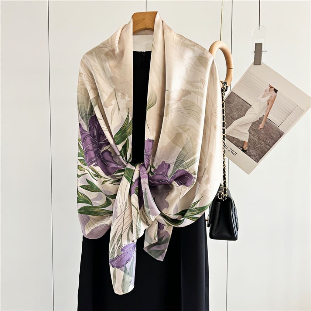 MaraSilk Pure Mulberry Silk Scarf - Oblong Crepe Satin MS603