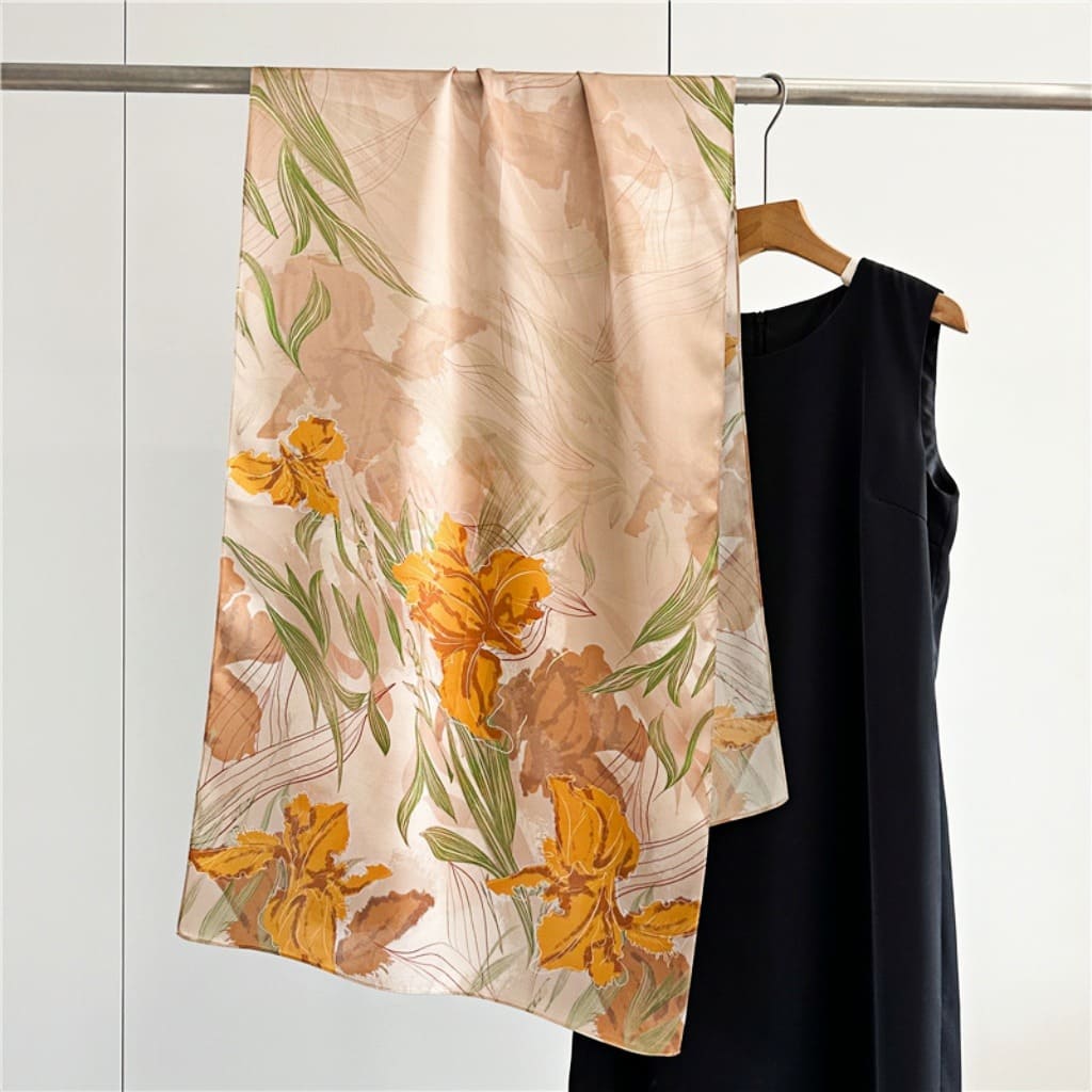MaraSilk Pure Mulberry Silk Scarf - Oblong Crepe Satin MS603