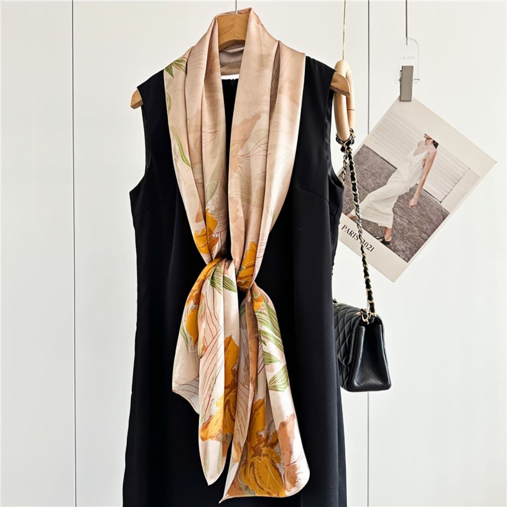 MaraSilk Pure Mulberry Silk Scarf - Oblong Crepe Satin MS603