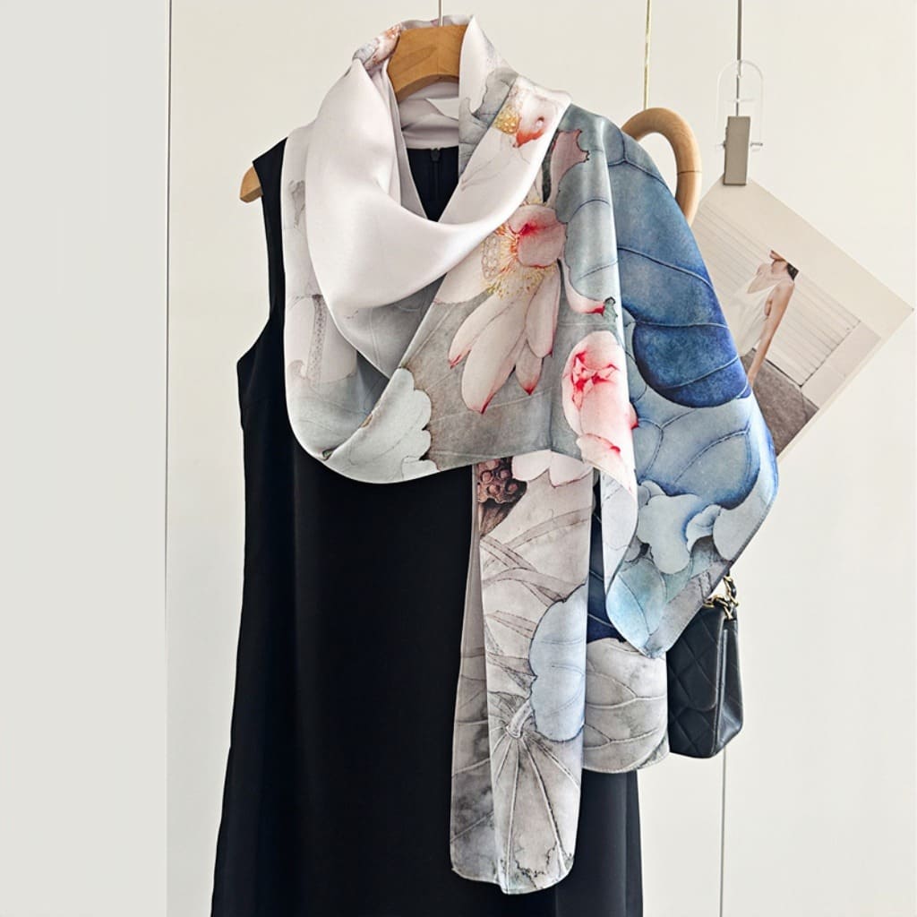 MaraSilk Pure Mulberry Silk Scarf - Oblong Crepe Satin MS603