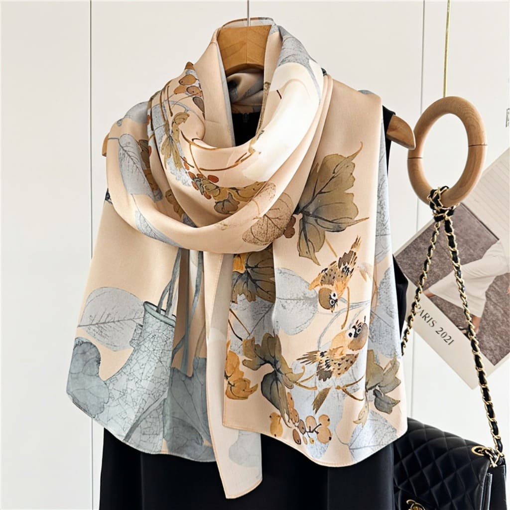 MaraSilk Pure Mulberry Silk Scarf - Oblong Crepe Satin MS603