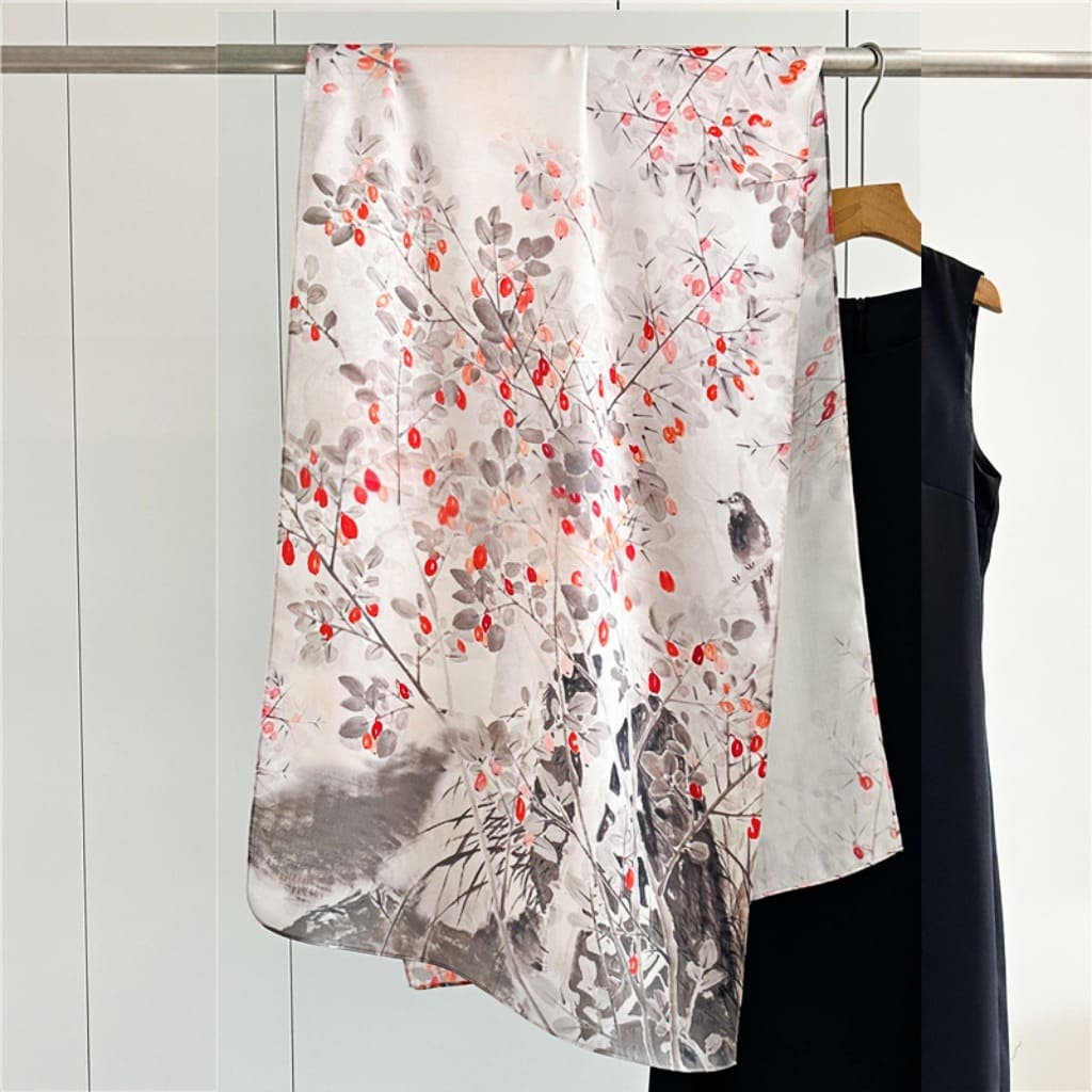MaraSilk Pure Mulberry Silk Scarf - Oblong Crepe Satin MS603