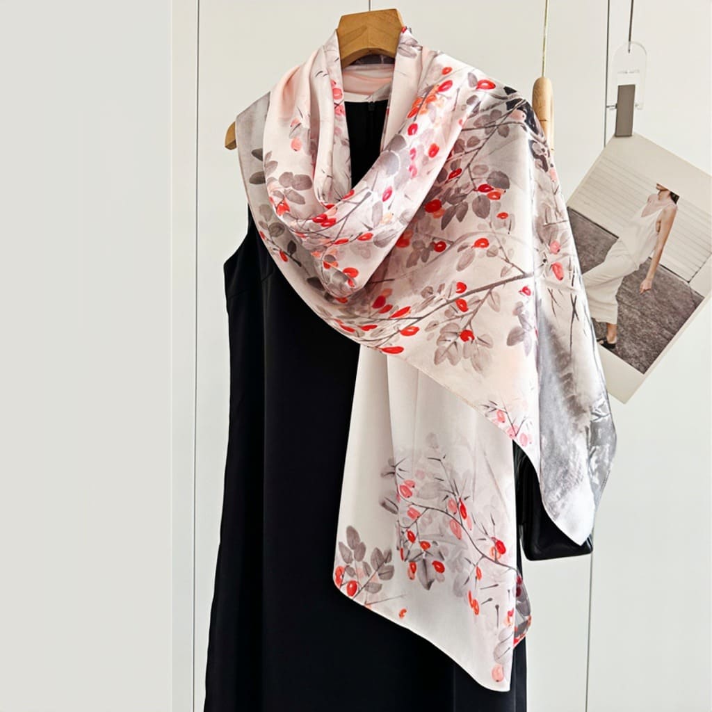 MaraSilk Pure Mulberry Silk Scarf - Oblong Crepe Satin MS603