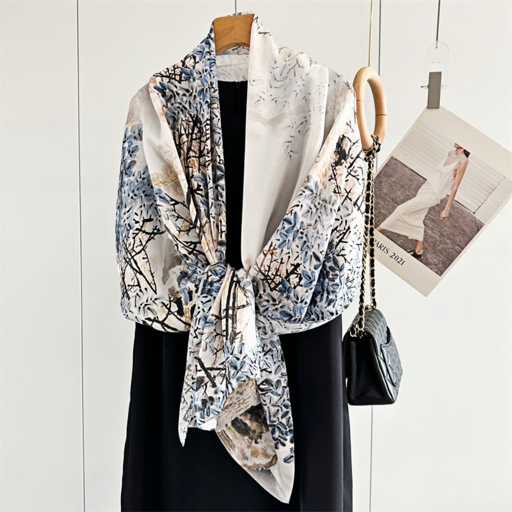 MaraSilk Pure Mulberry Silk Scarf - Oblong Crepe Satin MS603