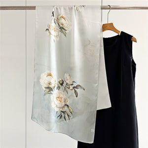 MaraSilk Pure Mulberry Silk Scarf - Oblong Crepe Satin MS603