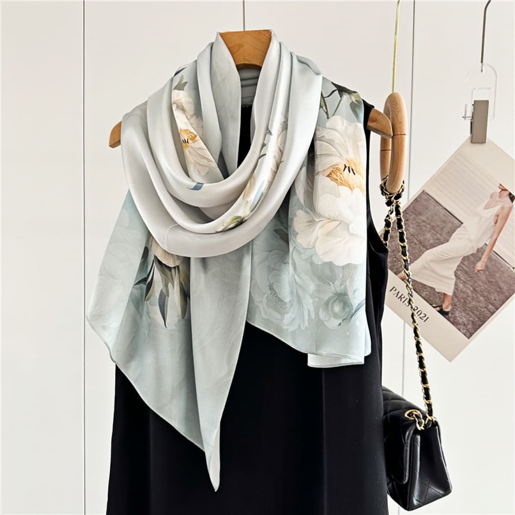MaraSilk Pure Mulberry Silk Scarf - Oblong Crepe Satin MS603