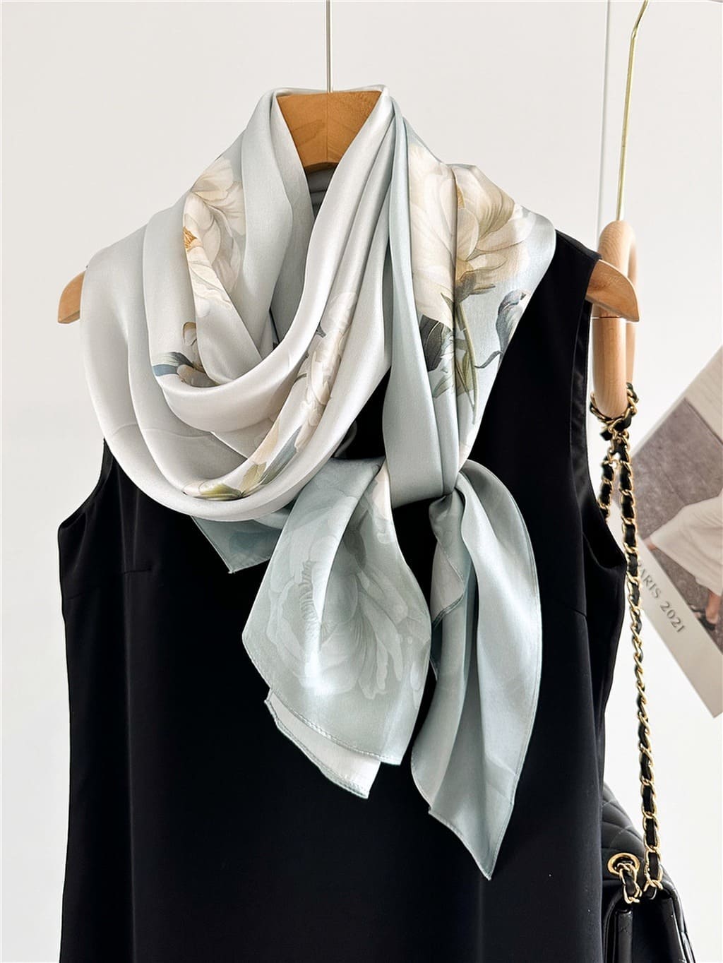 MaraSilk Pure Mulberry Silk Scarf - Oblong Crepe Satin MS603