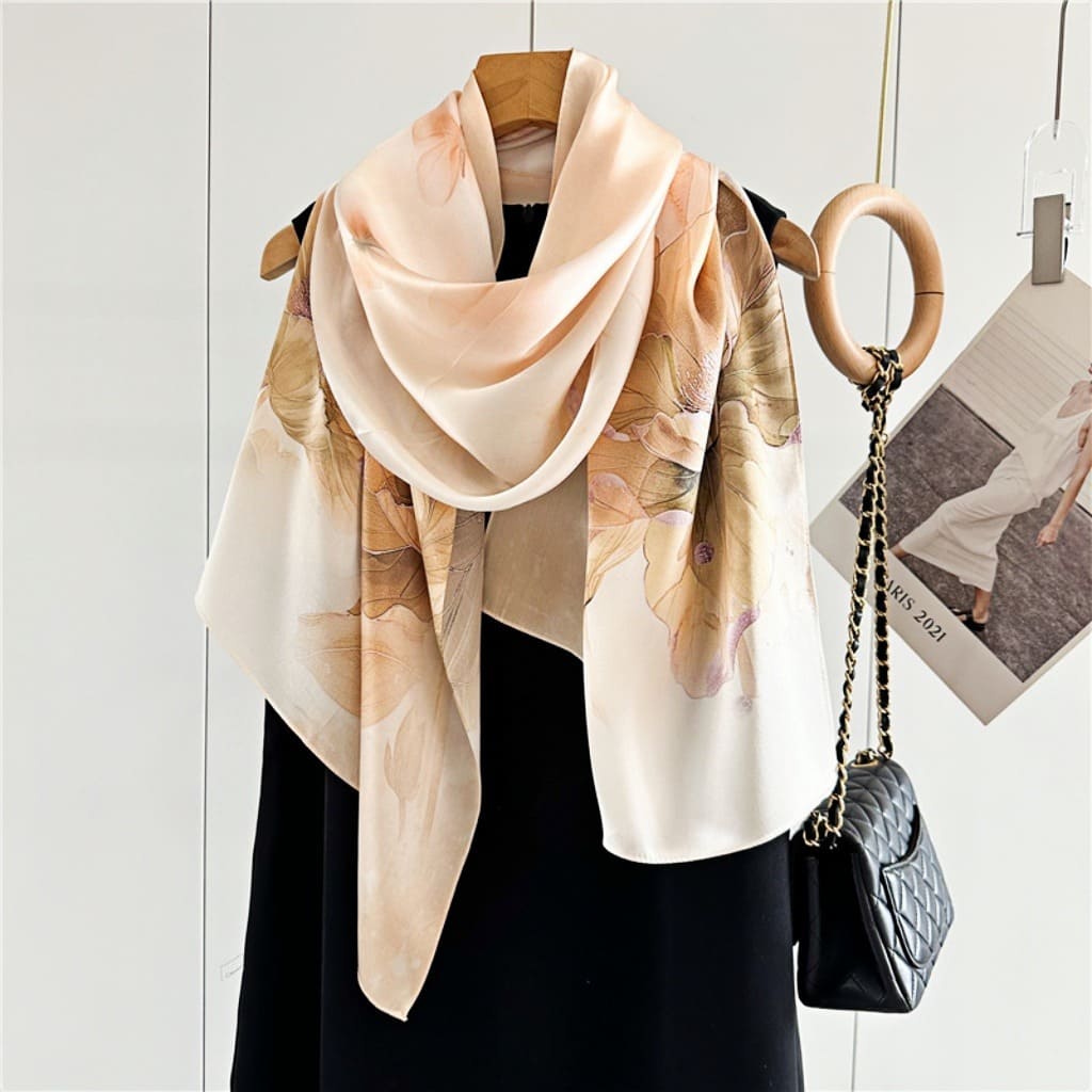 MaraSilk Pure Mulberry Silk Scarf - Oblong Crepe Satin MS603