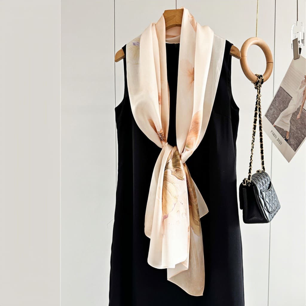 MaraSilk Pure Mulberry Silk Scarf - Oblong Crepe Satin MS603