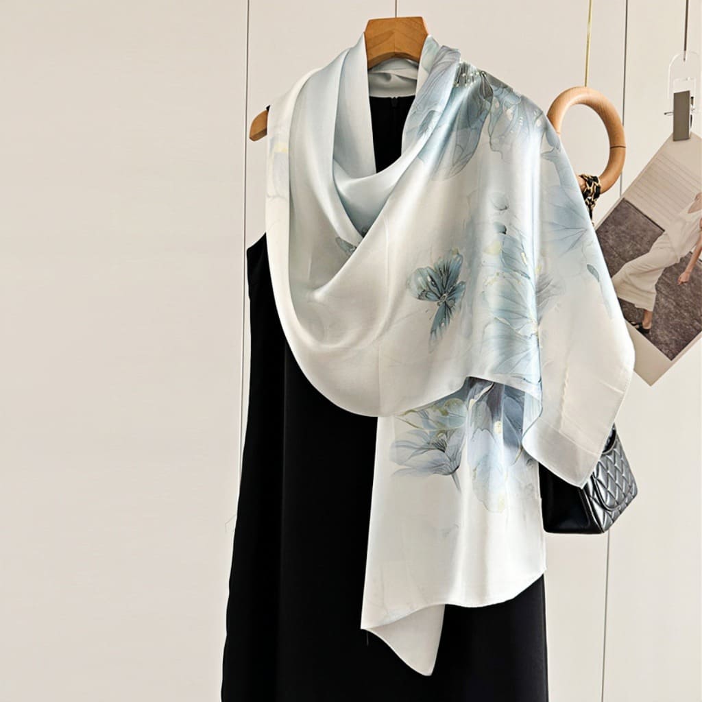 MaraSilk Pure Mulberry Silk Scarf - Oblong Crepe Satin MS603