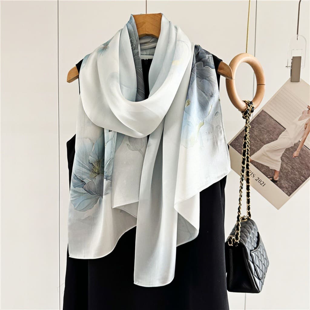 MaraSilk Pure Mulberry Silk Scarf - Oblong Crepe Satin MS603