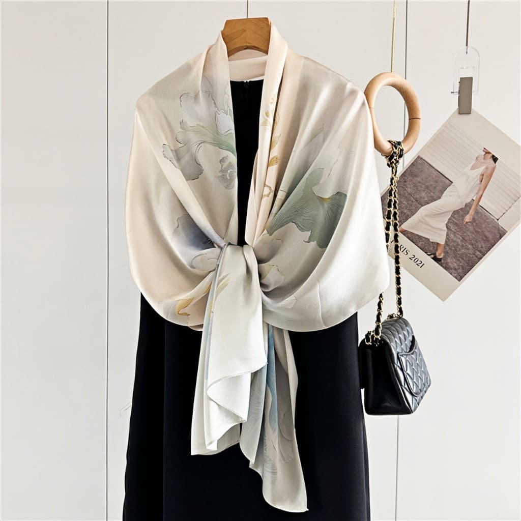 MaraSilk Pure Mulberry Silk Scarf - Oblong Crepe Satin MS603