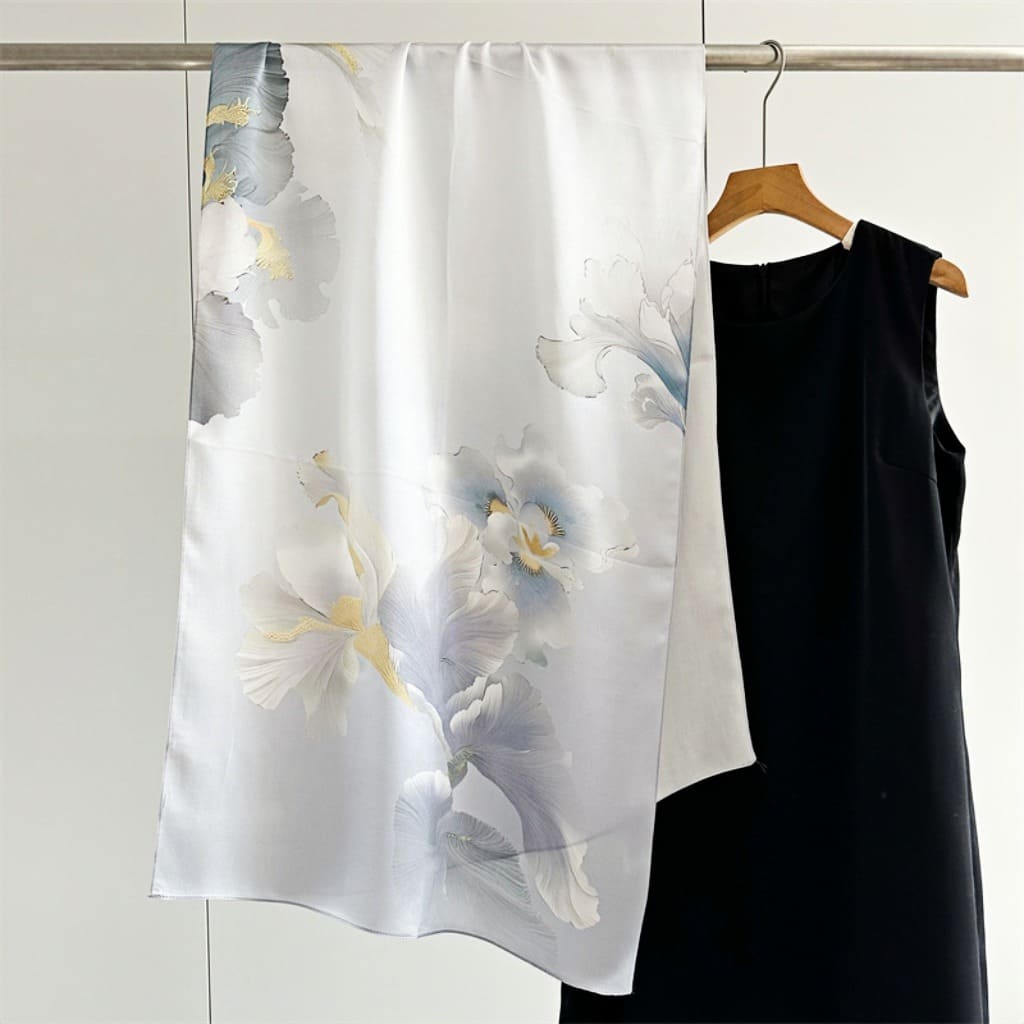 MaraSilk Pure Mulberry Silk Scarf - Oblong Crepe Satin MS603