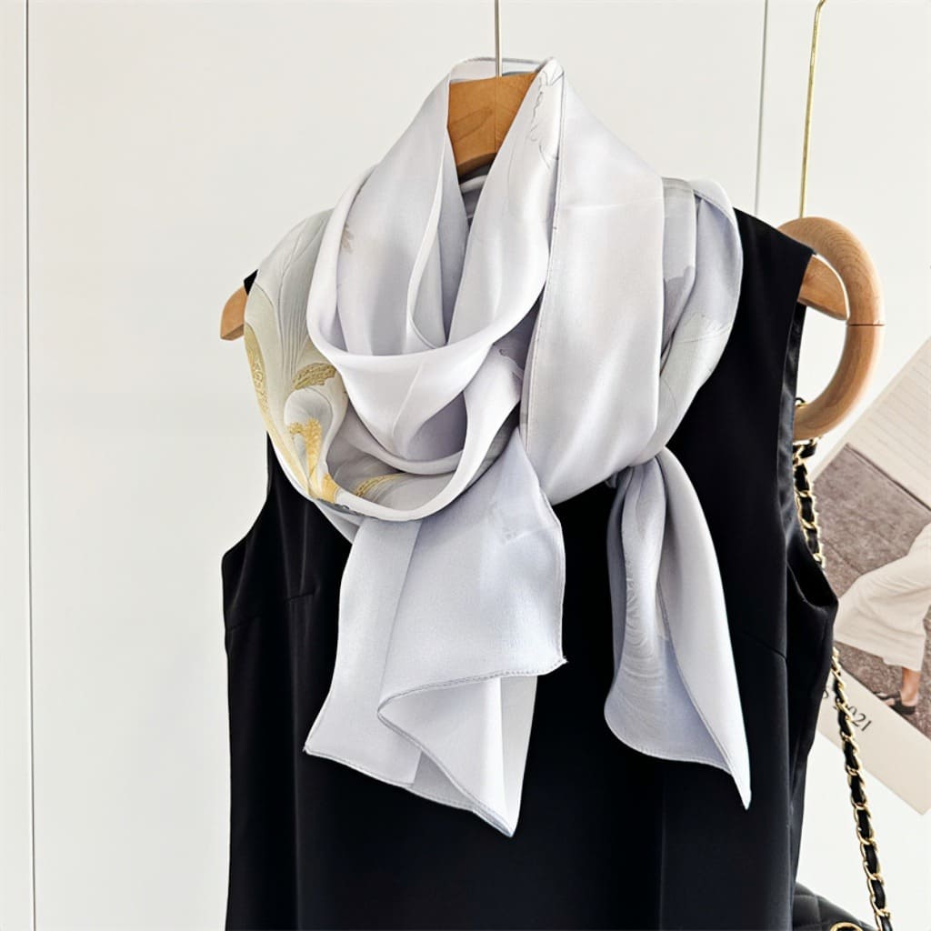 MaraSilk Pure Mulberry Silk Scarf - Oblong Crepe Satin MS603