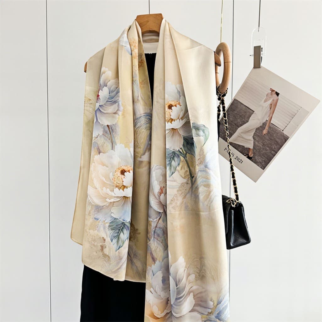 MaraSilk Pure Mulberry Silk Scarf - Oblong Crepe Satin MS603