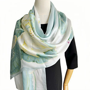 MaraSilk Pure Mulberry Silk Scarf - Oblong Crepe Satin MS604