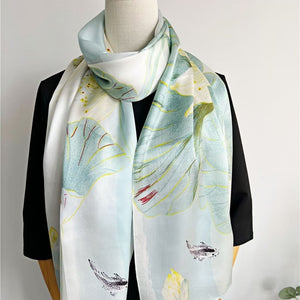 MaraSilk Pure Mulberry Silk Scarf - Oblong Crepe Satin MS604
