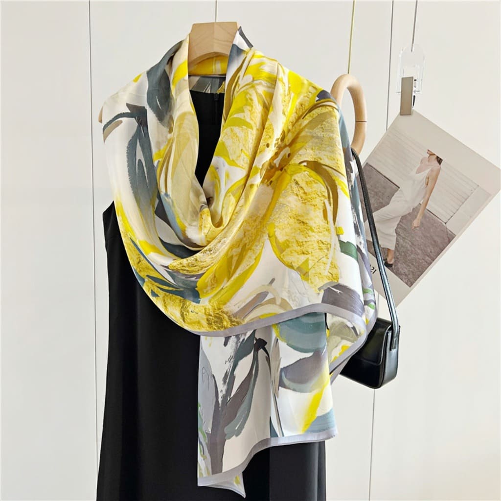 MaraSilk Pure Mulberry Silk Scarf - Oblong Crepe Satin MS605