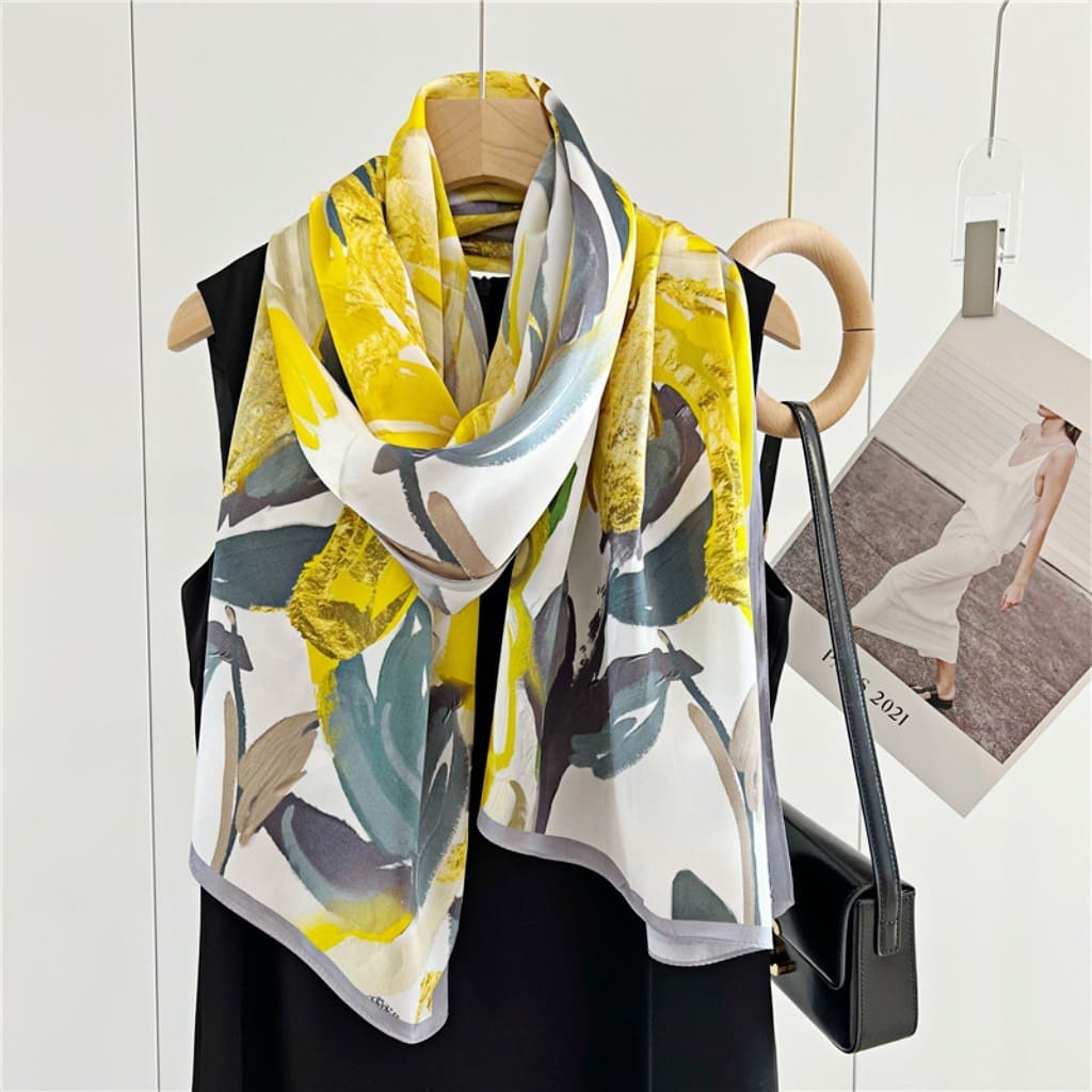 MaraSilk Pure Mulberry Silk Scarf - Oblong Crepe Satin MS605
