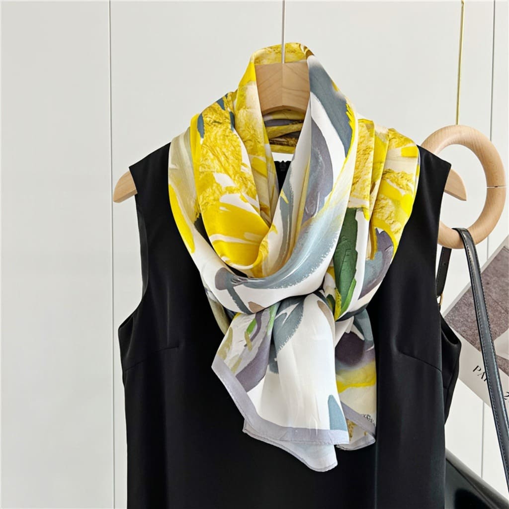 MaraSilk Pure Mulberry Silk Scarf - Oblong Crepe Satin MS605