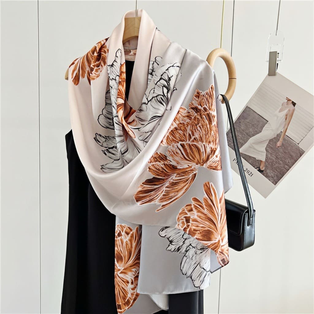 MaraSilk Pure Mulberry Silk Scarf - Oblong Crepe Satin MS605