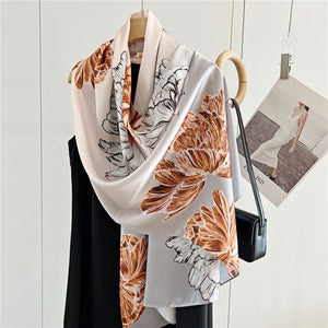 MaraSilk Pure Mulberry Silk Scarf - Oblong Crepe Satin MS605