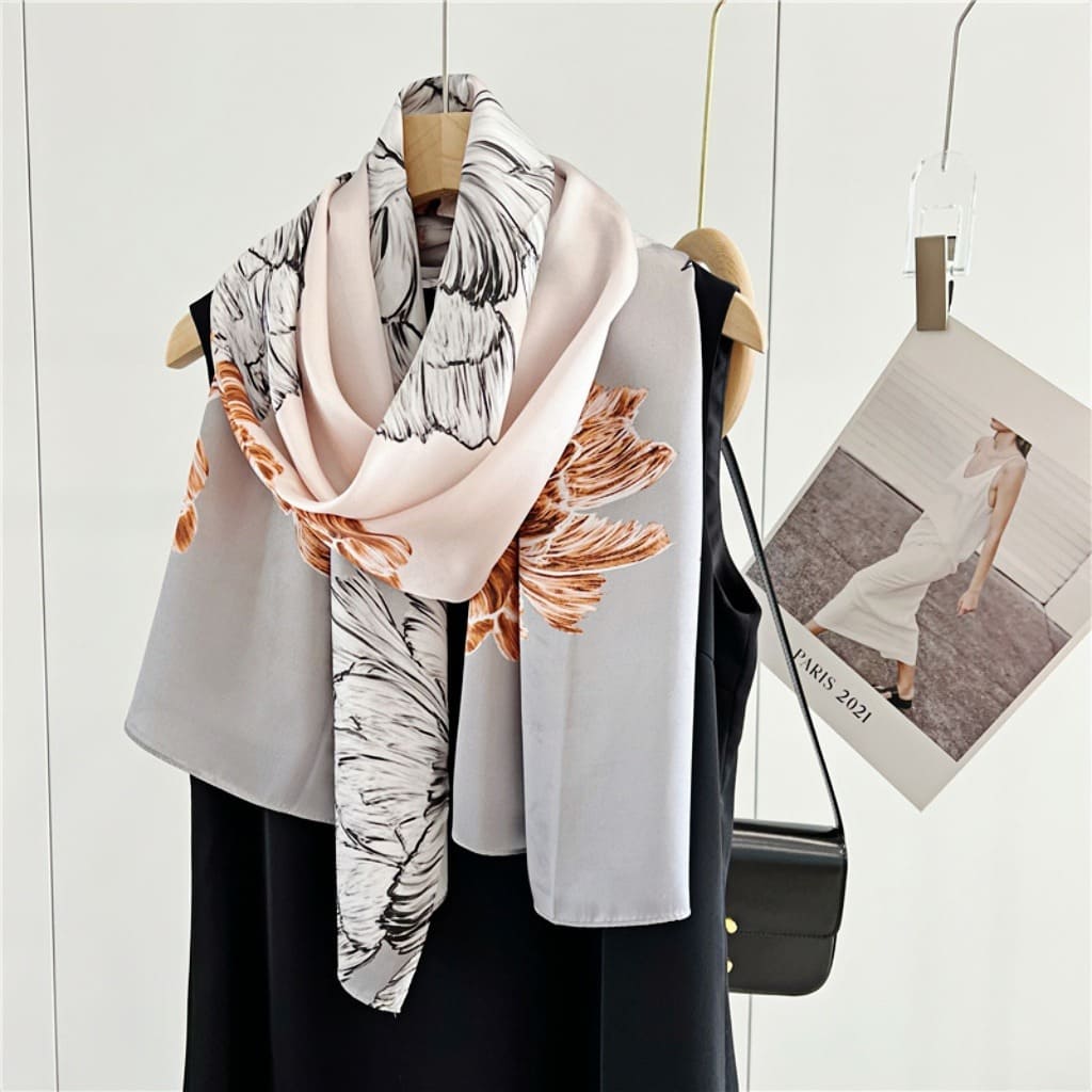 MaraSilk Pure Mulberry Silk Scarf - Oblong Crepe Satin MS605