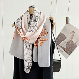 MaraSilk Pure Mulberry Silk Scarf - Oblong Crepe Satin MS605