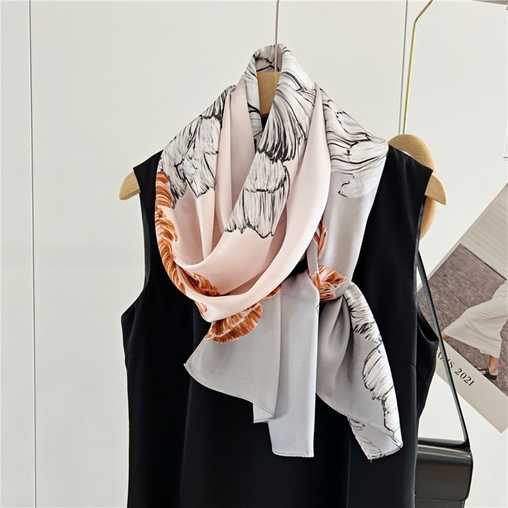 MaraSilk Pure Mulberry Silk Scarf - Oblong Crepe Satin MS605