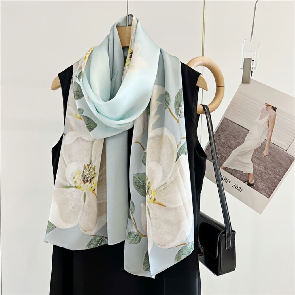 MaraSilk Pure Mulberry Silk Scarf - Oblong Crepe Satin MS605