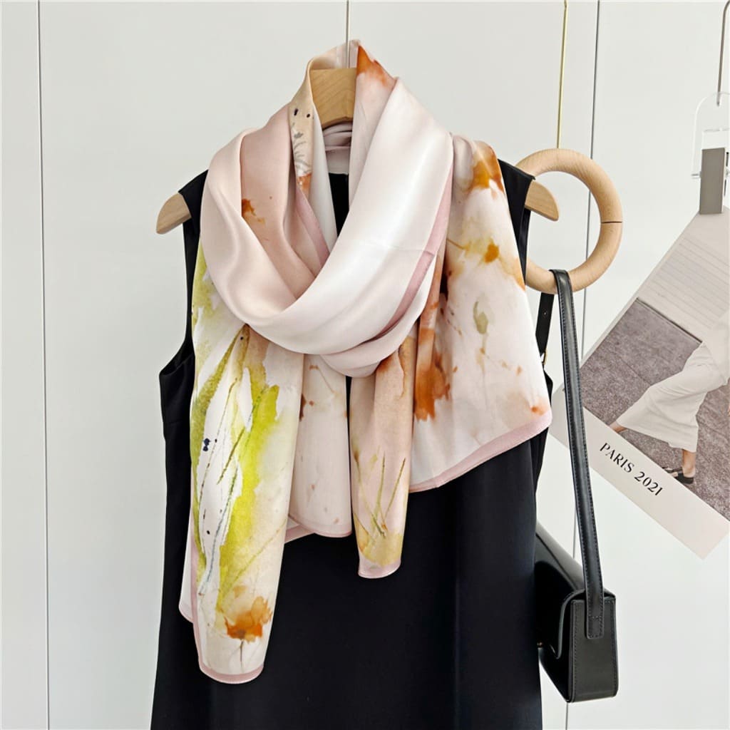 MaraSilk Pure Mulberry Silk Scarf - Oblong Crepe Satin MS605