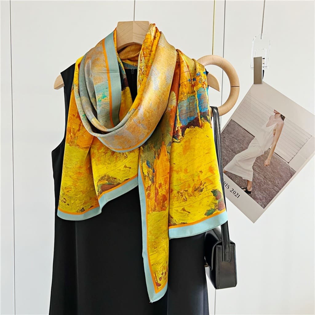 MaraSilk Pure Mulberry Silk Scarf - Oblong Crepe Satin MS605
