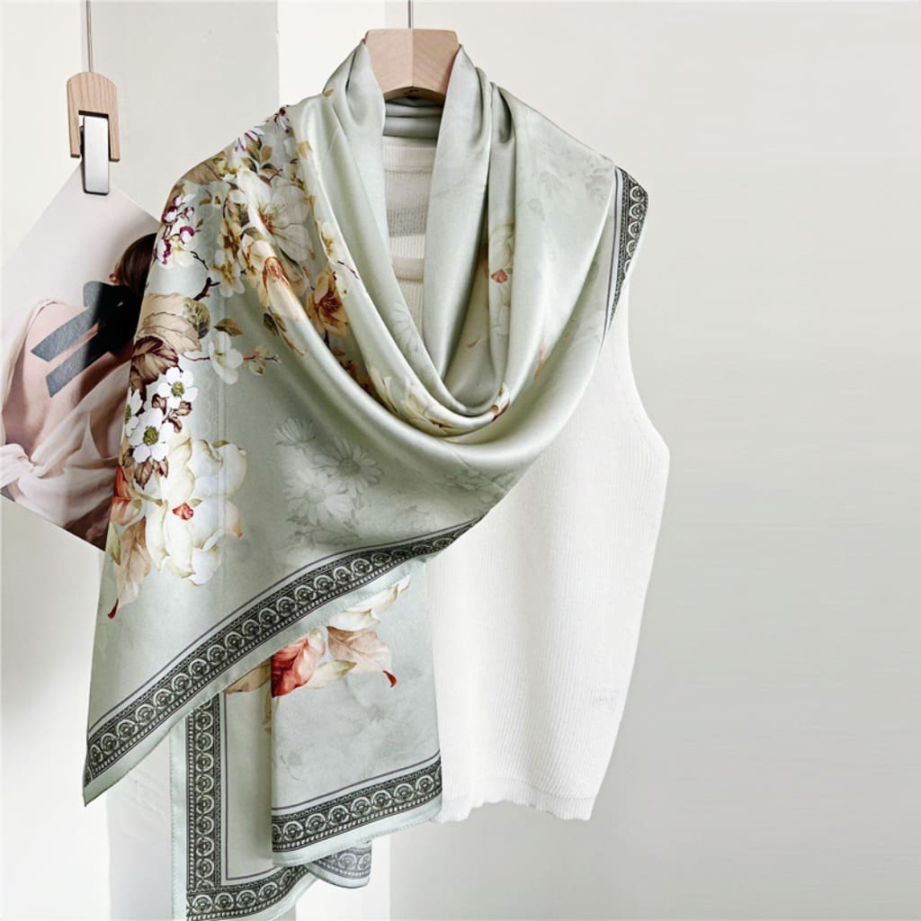 MaraSilk Pure Mulberry Silk Scarf - Oblong Crepe Satin MS606