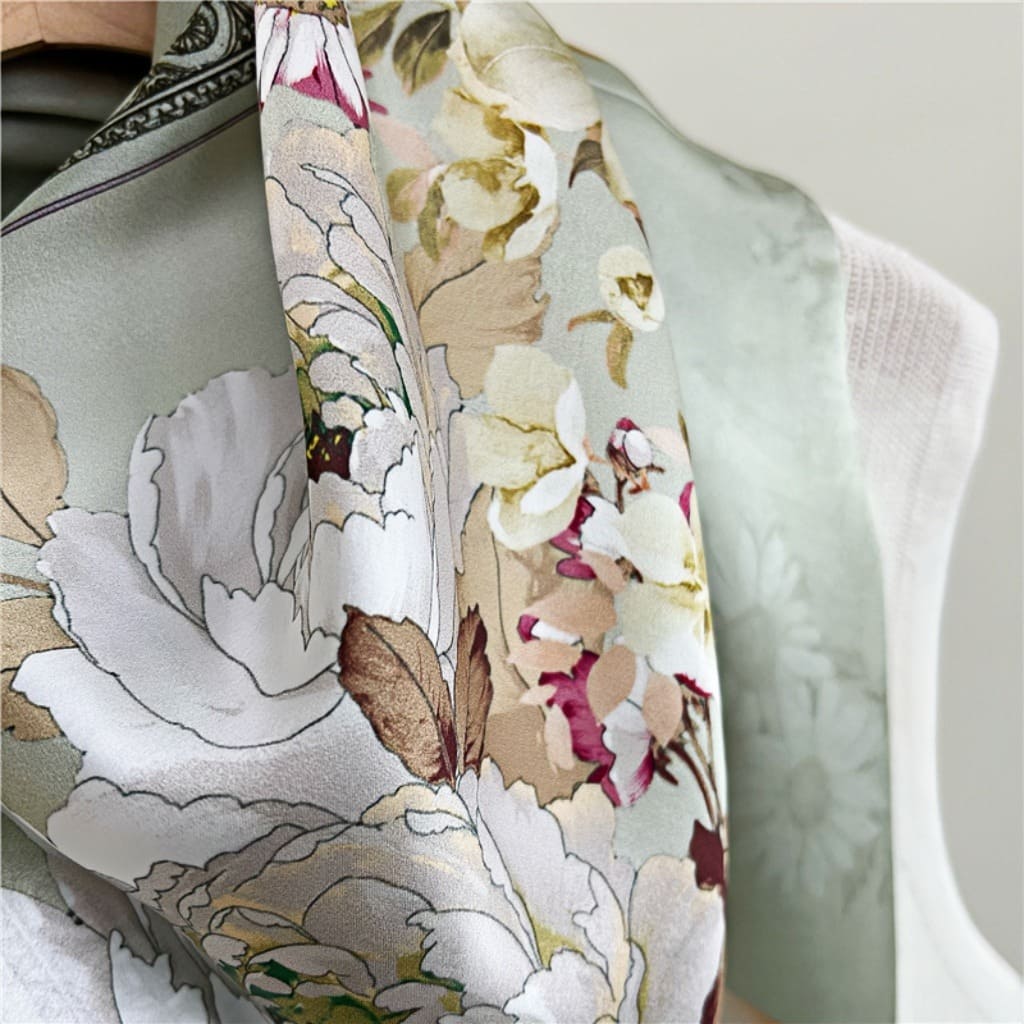 MaraSilk Pure Mulberry Silk Scarf - Oblong Crepe Satin MS606
