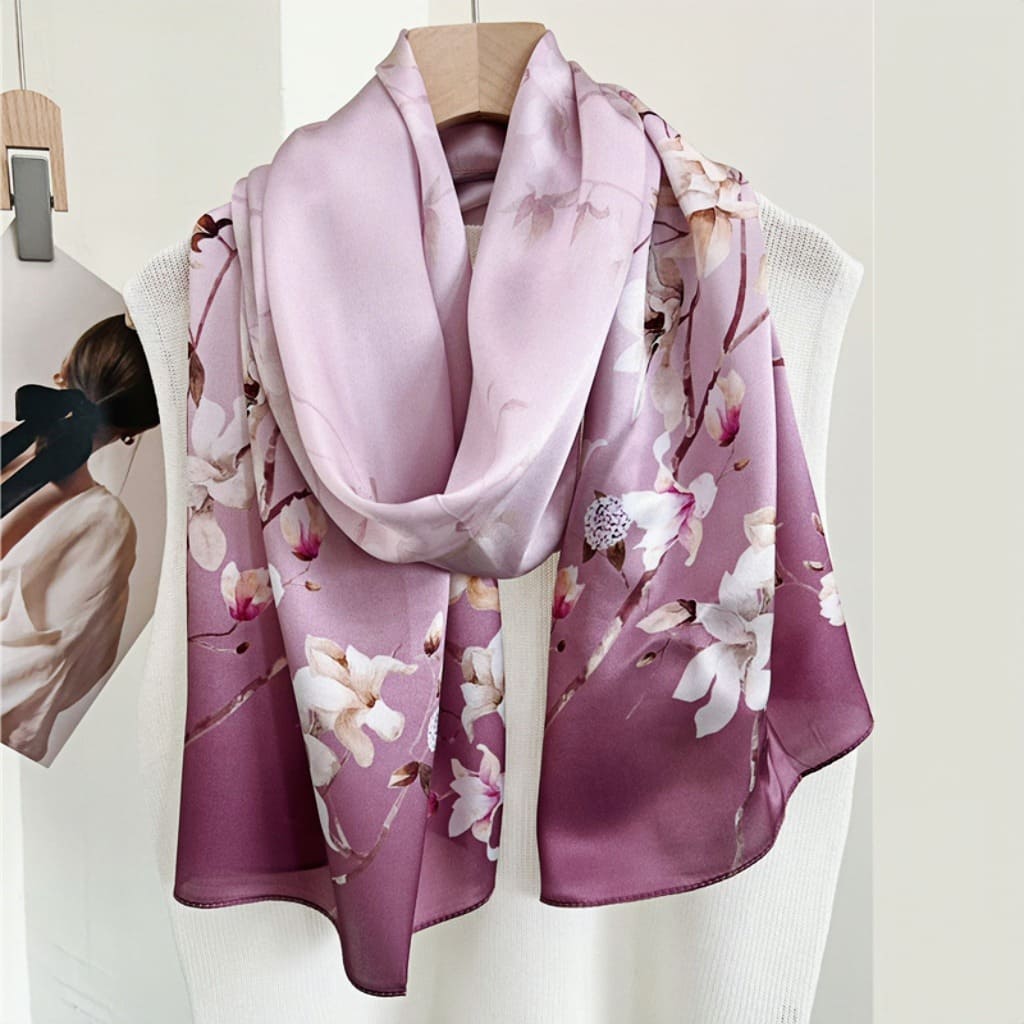 MaraSilk Pure Mulberry Silk Scarf - Oblong Crepe Satin MS606