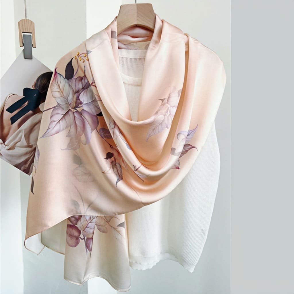 MaraSilk Pure Mulberry Silk Scarf - Oblong Crepe Satin MS606