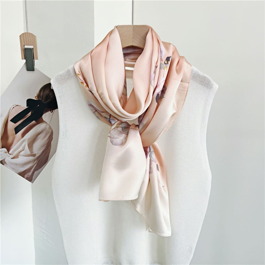 MaraSilk Pure Mulberry Silk Scarf - Oblong Crepe Satin MS606