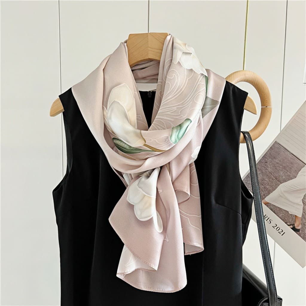 MaraSilk Pure Mulberry Silk Scarf - Oblong Crepe Satin MS607 66" x 21" MS60701