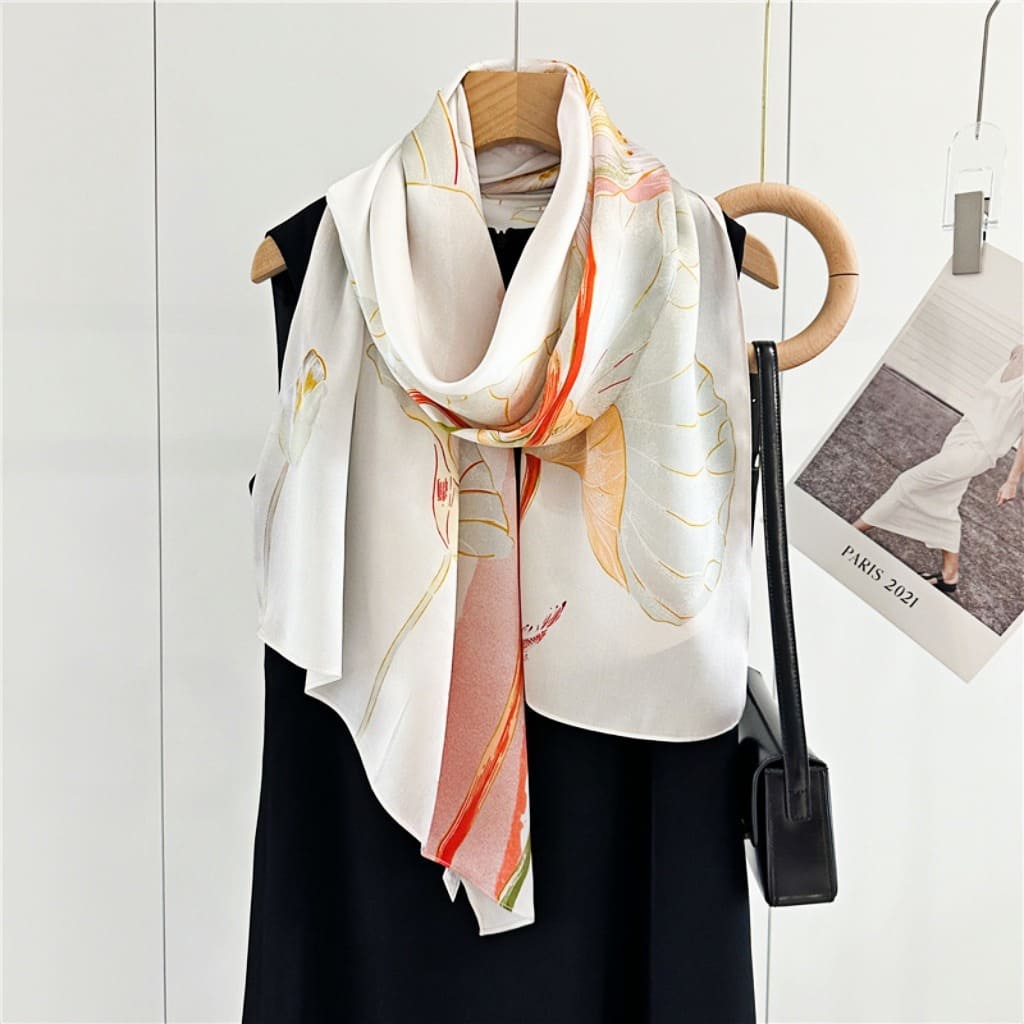 MaraSilk Pure Mulberry Silk Scarf - Oblong Crepe Satin MS608 66" x 21" MS60801