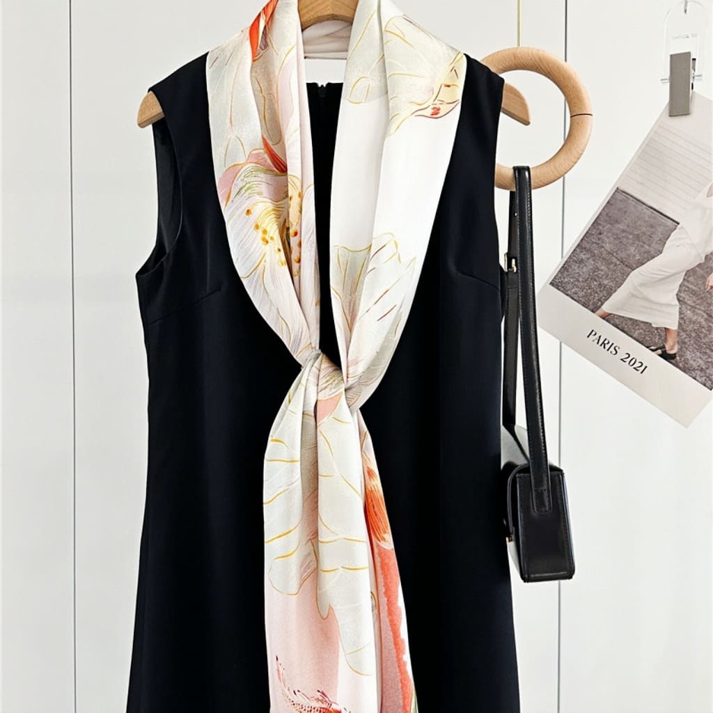 MaraSilk Pure Mulberry Silk Scarf - Oblong Crepe Satin MS608