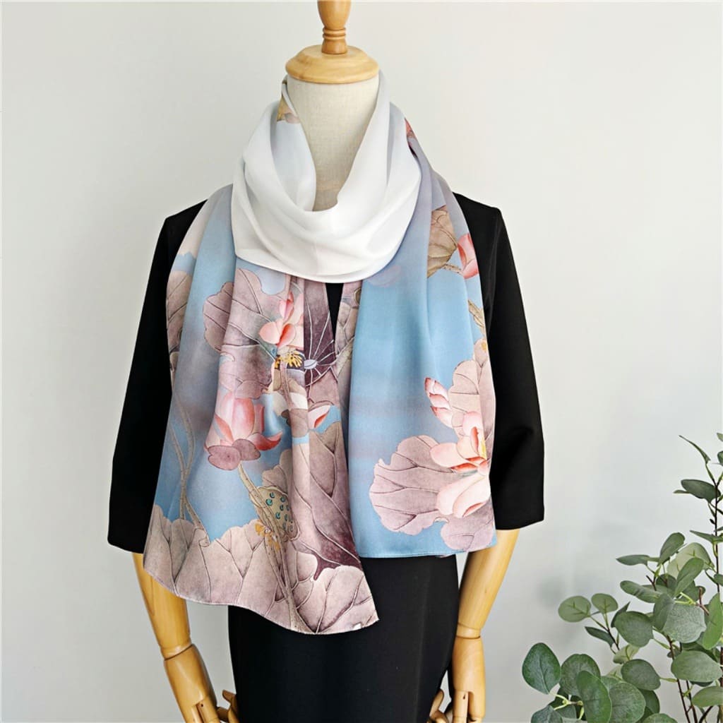 MaraSilk Pure Mulberry Silk Scarf - Oblong Crepe Satin MS610 66" x 21" MS61001