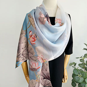 MaraSilk Pure Mulberry Silk Scarf - Oblong Crepe Satin MS610